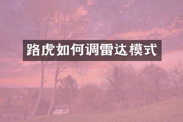 路虎如何调雷达模式