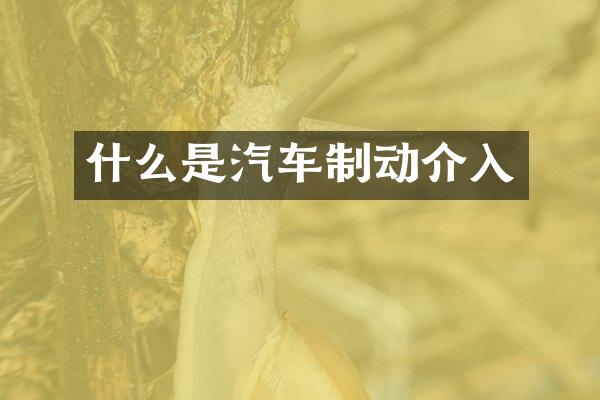 什么是汽车制动介入