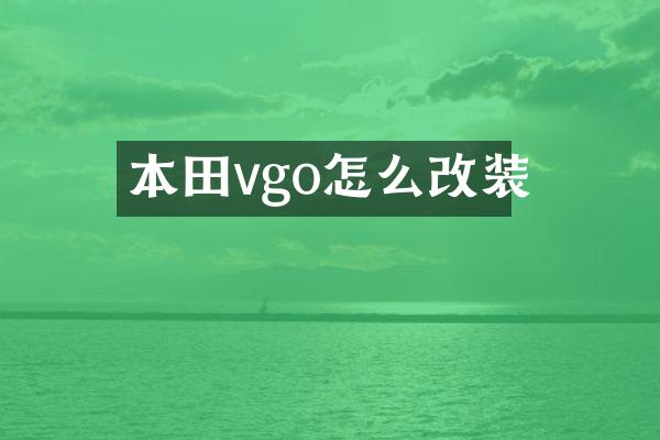 本田vgo怎么改装