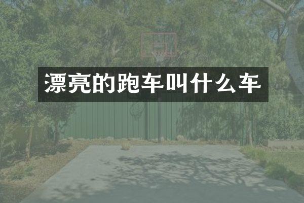 漂亮的跑车叫什么车