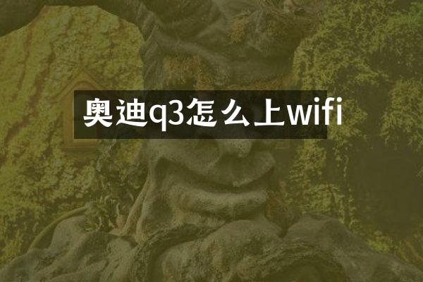 奥迪q3怎么上wifi