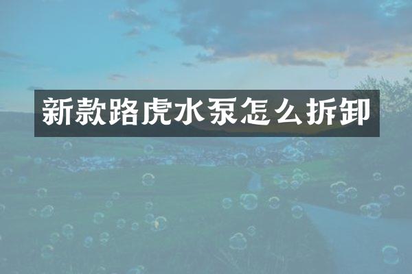 新款路虎水泵怎么拆卸