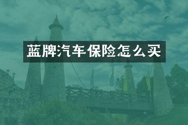 蓝牌汽车保险怎么买