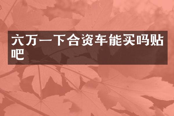 六万一下合资车能买吗贴吧