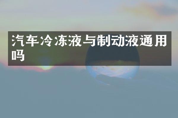 汽车冷冻液与制动液通用吗