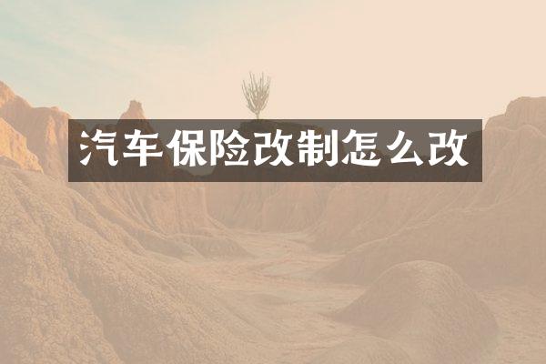 汽车保险改制怎么改