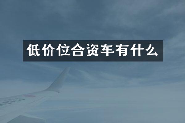 低价位合资车有什么
