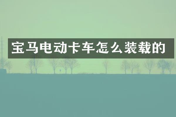 宝马电动卡车怎么装载的