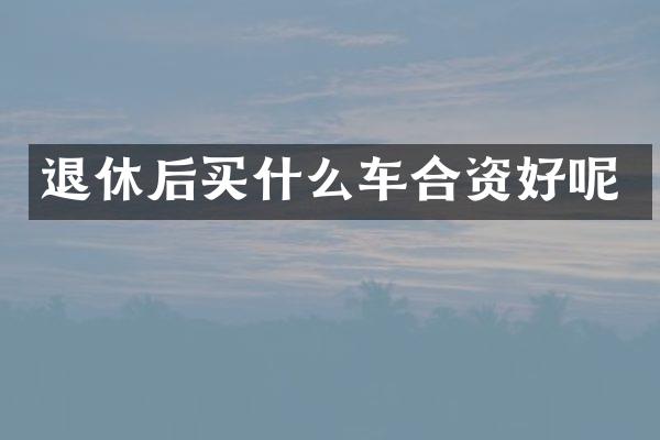 退休后车合资好呢