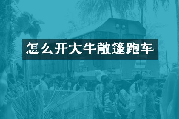 怎么开大牛敞篷跑车