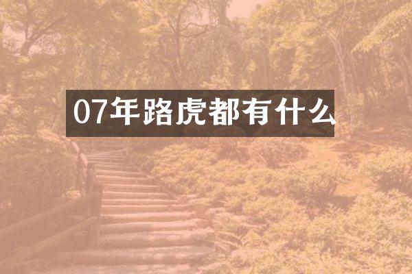 07年路虎都有什么