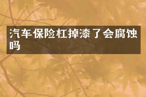 汽车保险杠掉漆了会腐蚀吗