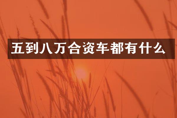 五到八万合资车都有什么
