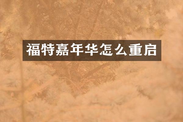 福特嘉年华怎么重启