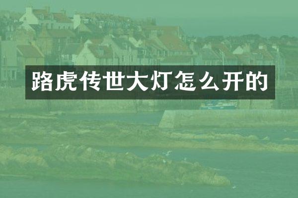 路虎传世大灯怎么开的