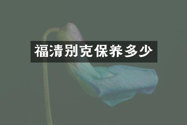 福清别克保养多少