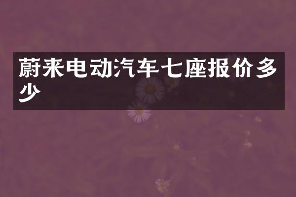 蔚来电动汽车七座报价多少