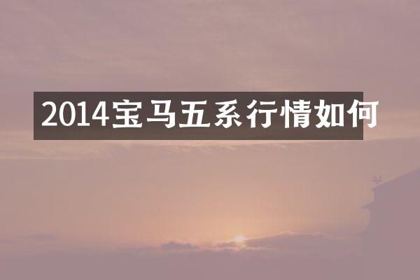 2014宝马五系行情如何