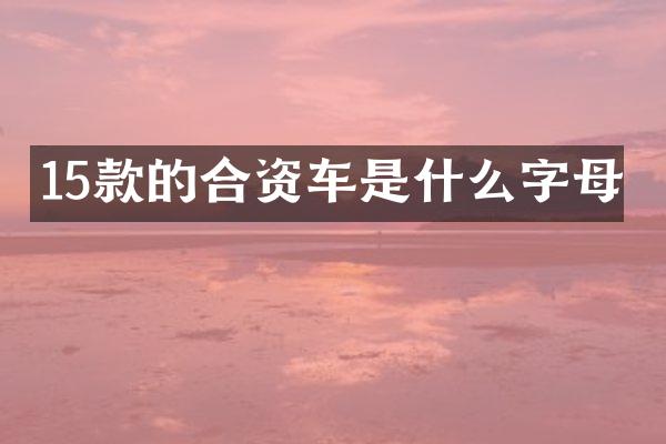 15款的合资车是什么字母