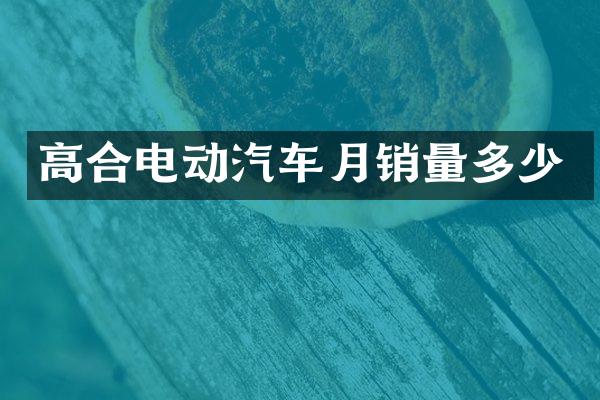 高合电动汽车月销量多少