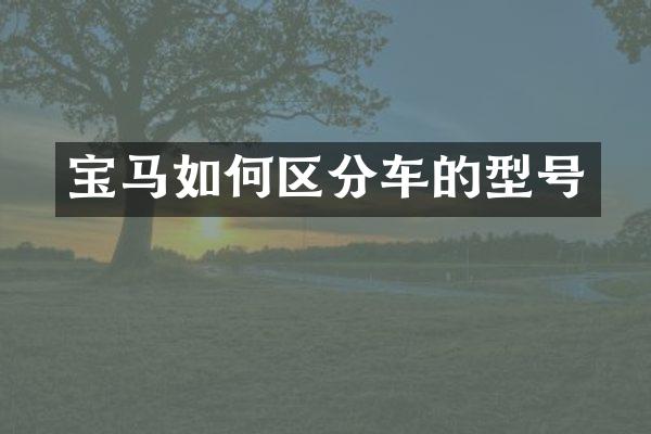 宝马如何区分车的型号