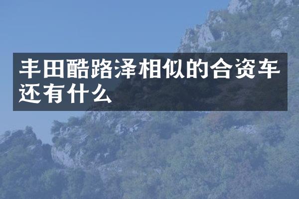 丰田酷路泽相似的合资车还有什么