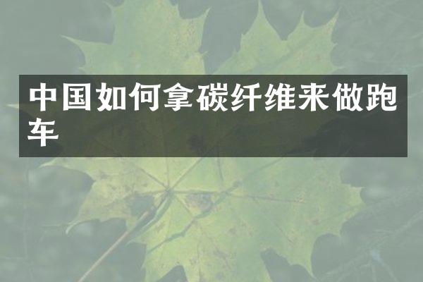 中国如何拿碳纤维来做跑车