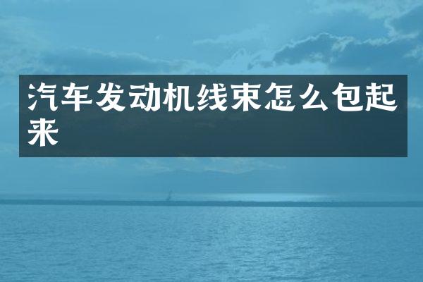 汽车发动机线束怎么包起来