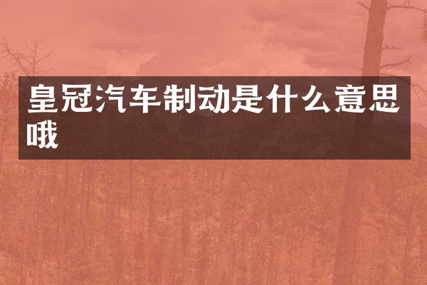 皇冠汽车制动是什么意思哦