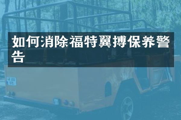如何消除福特翼搏保养警告
