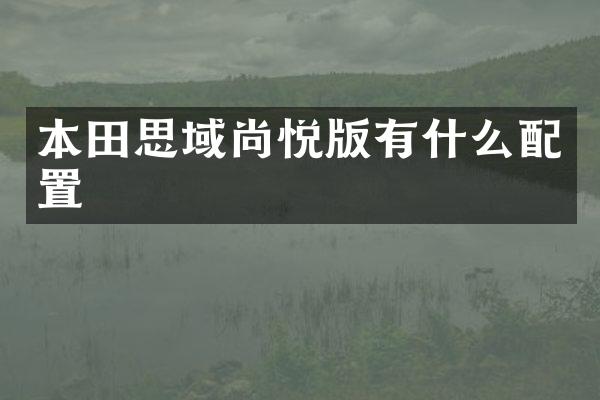本田思域尚悦版有什么配置