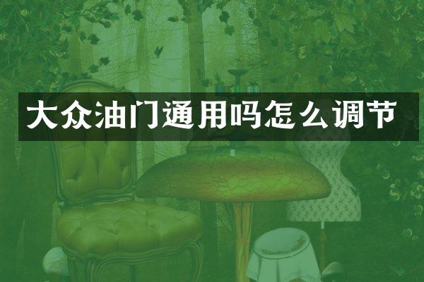 大众油门通用吗怎么调节