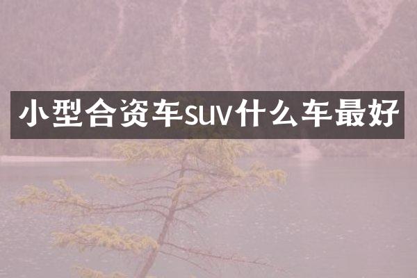 小型合资车suv什么车最好