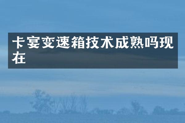 卡宴变速箱技术成熟吗现在