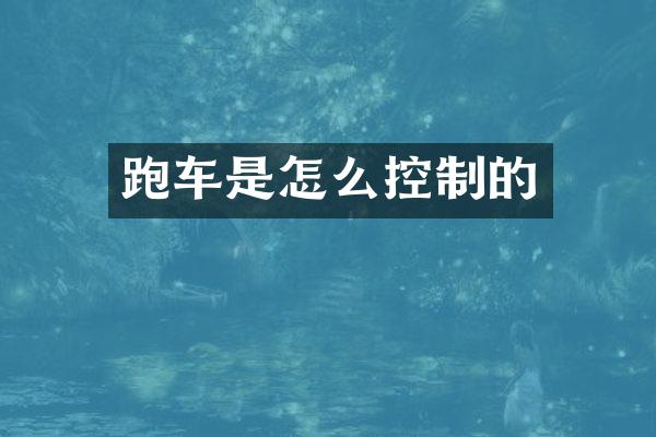 跑车是怎么控制的