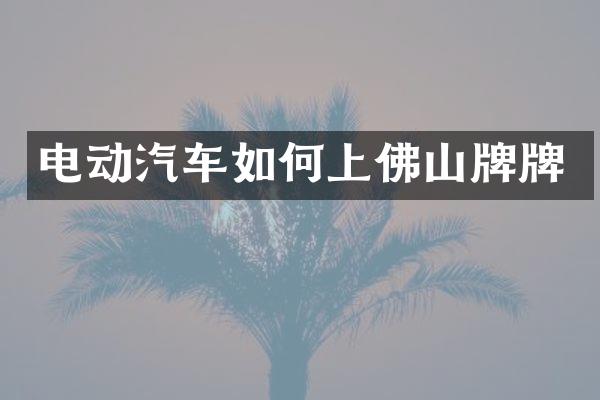 电动汽车如何上佛山牌牌