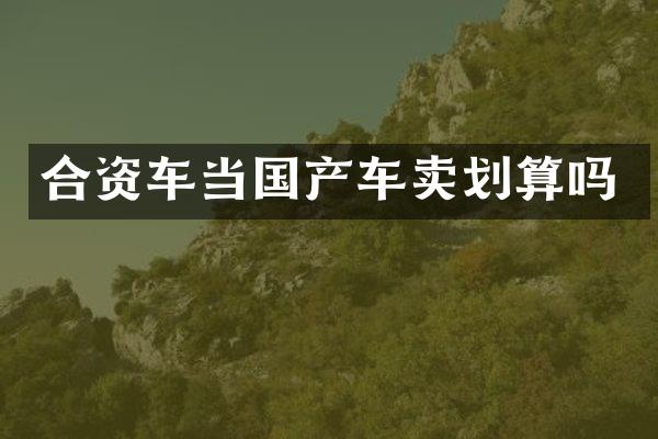 合资车当国产车卖划算吗