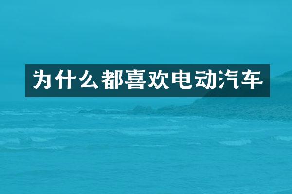 为什么都喜欢电动汽车
