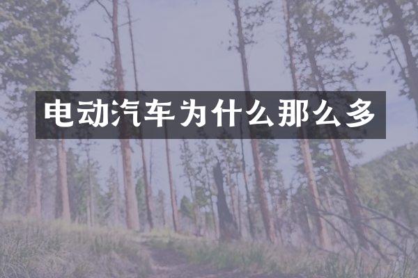 电动汽车为什么那么多