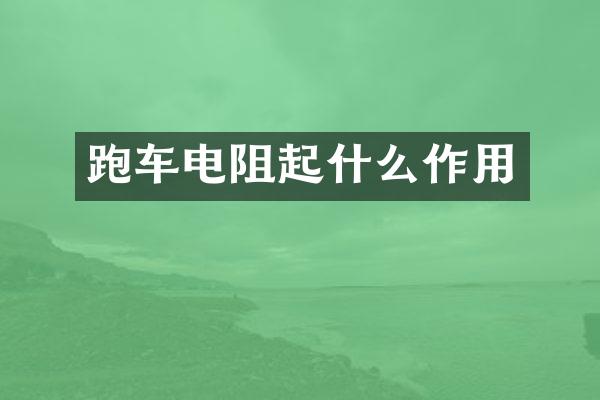 跑车电阻起什么作用