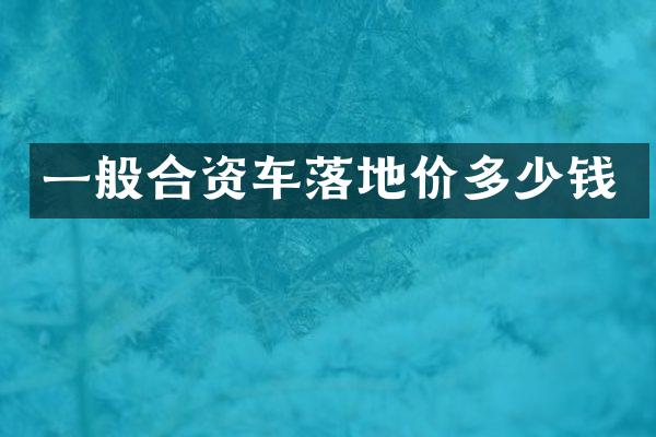 一般合资车落地价多少钱