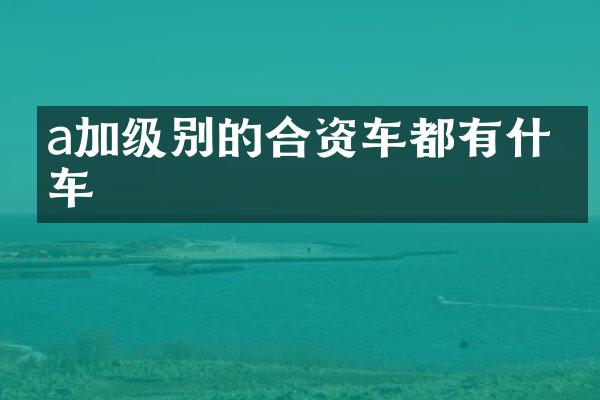 a加级别的合资车都有什么车