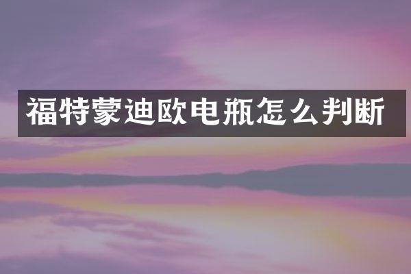 福特蒙迪欧电瓶怎么判断