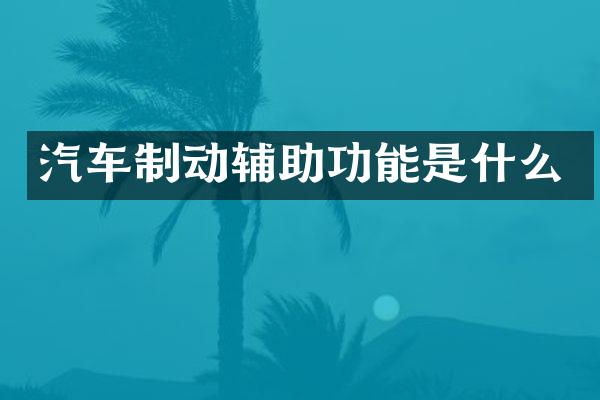 汽车制动辅助功能是什么