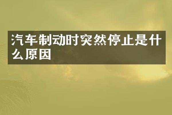 汽车制动时突然停止是什么原因