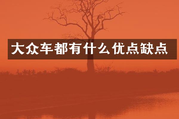 大众车都有什么优点缺点