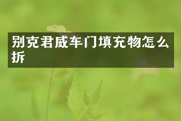 别克君威车门填充物怎么拆