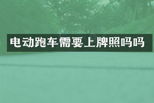 电动跑车需要上牌照吗吗