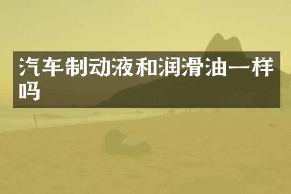 汽车制动液和润滑油一样吗
