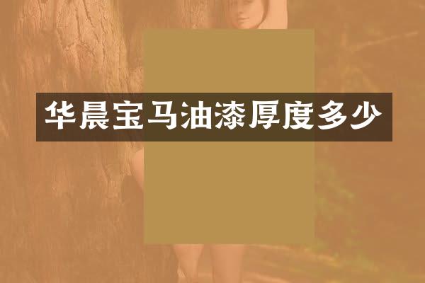 华晨宝马油漆厚度多少